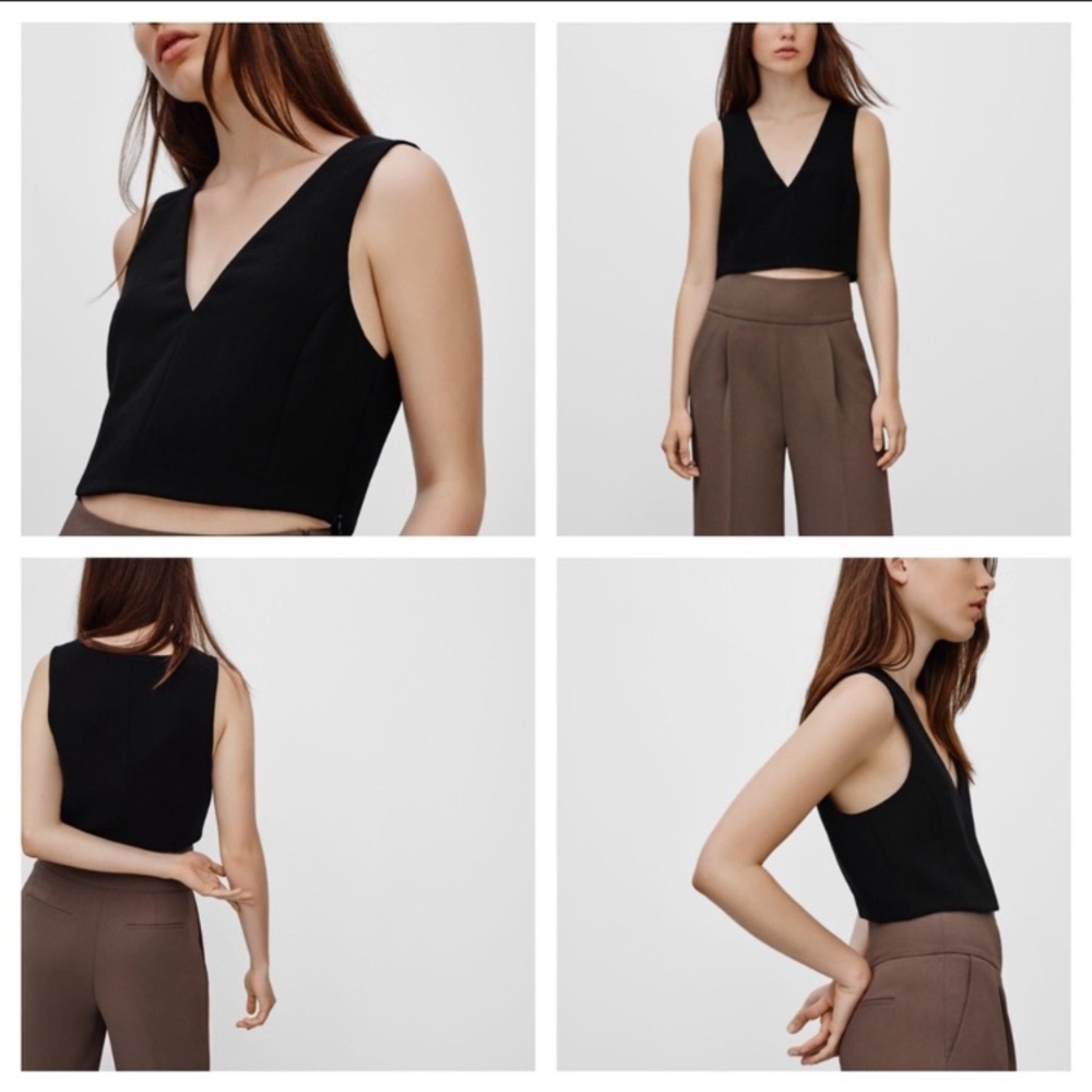 Aritzia dauphine tank black xxs